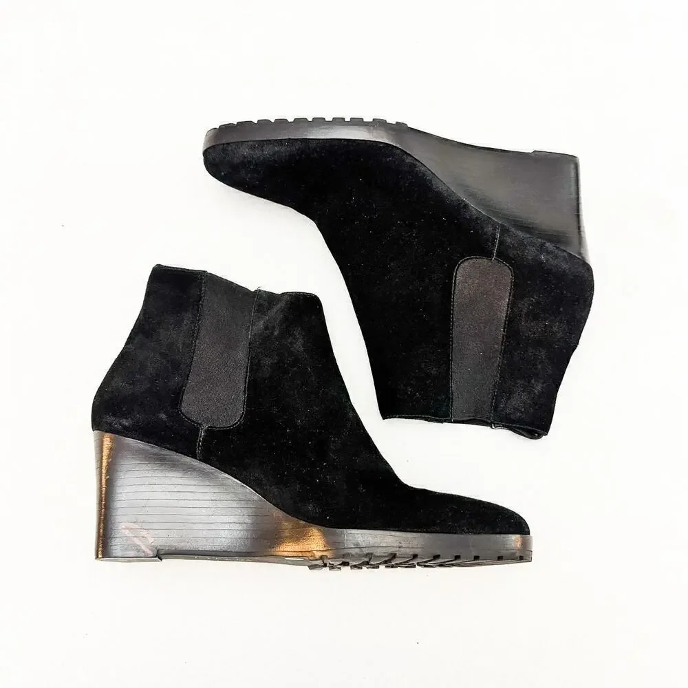 Lauren Ralph Lauren Suede Platform Black Booties Size 11
